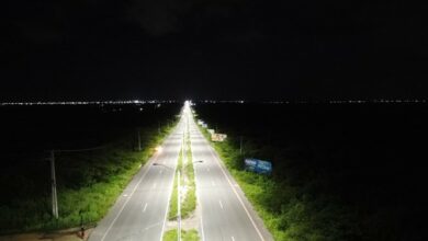 Tibau brilha com nova iluminação da entrada da cidade