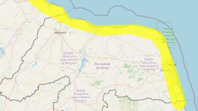 Inmet emite alerta de chuvas intensas para Grossos e mais 38 cidades litorâneas do RN