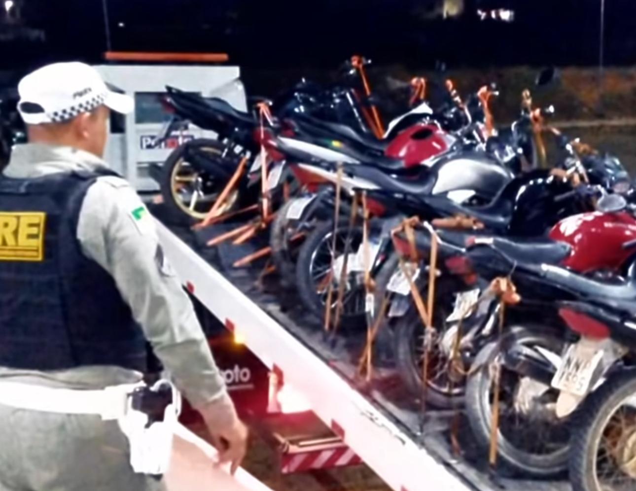 2ª CIPRv realiza Operação Sossego em Assú e apreende 9 motocicletas com escapamentos irregulares