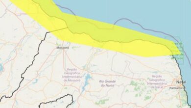 Grossos, Tibau e Areia Branca estão entre as cidades sob alerta de ventos fortes na orla do RN